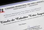 Câmara outorga títulos de Cidadão Três-lagoense nesta segunda