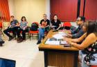 Presidente da FETEMS, Professor Jaime Teixeira e a Secretária de Comunicação Deumeires Morais participam de reunião de entidades para organizar a distribuição das cestas básicas recebidas pela Ong Ação da Cidadania