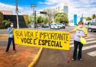 SETEMBRO AMARELO – Panfletagem e faixas de atenção tomam conta da área central em alusão ao Dia D de prevenção ao suicídio