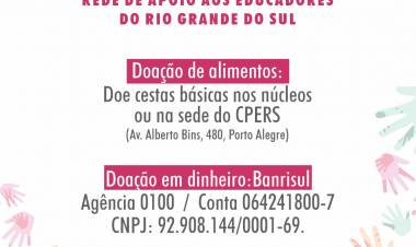 [RS] CPERS lança campanha de doação para ajudar educadores com dificuldades financeiras