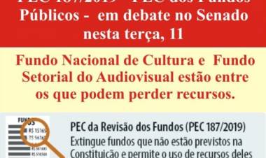 PEC 187/2019 – PEC dos Fundos Públicos – em debate no Senado nesta terça, 11
