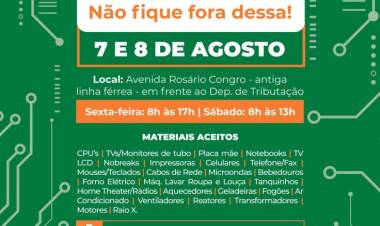 Coleta de Lixo Eletrônico será realizada nos dias 07 e 08 de agosto em Três Lagoas