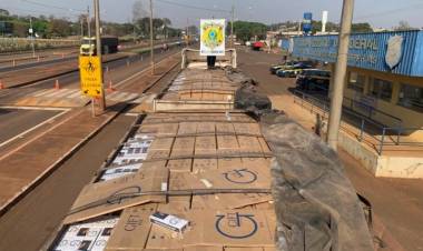 Carreta com 45 mil pacotes de cigarros do Paraguai é barrada na MS-356