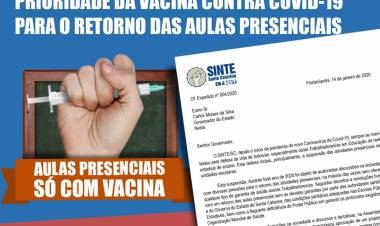 SC] A luta por direitos continua: SINTE cobra do governo vacinação nas primeiras fases para trabalhadores da educação