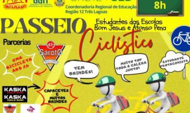 Nesta sexta-feira (03), Passeio Ciclístico com alunos da Rede Estadual será realizado na área central de Três Lagoas