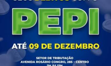 PEPI – Renegociação do IPTU com descontos vai até  dia 09 de dezembro 