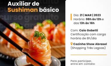 SMAS abre vagas para curso básico de auxiliar de sushiman