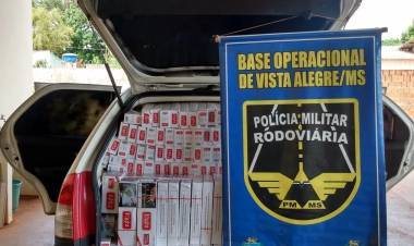 Polícia Militar Rodoviária apreende produtos de contrabando e descaminho durante abordagem em Maracaju