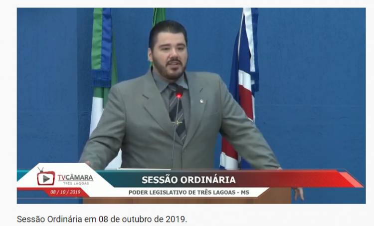 Vereador Tonhão (MDB) fala na Tribuna da Câmara de  Vereadores sobre críticas recebida nas redes sociais