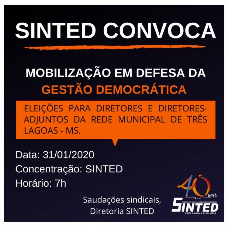 Mobilização em defesa da gestão democrática nas escolas da Rede Municipal.