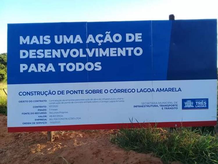   Guerreiro inicia construção de ponte sobre Córrego Lagoa Amarela 