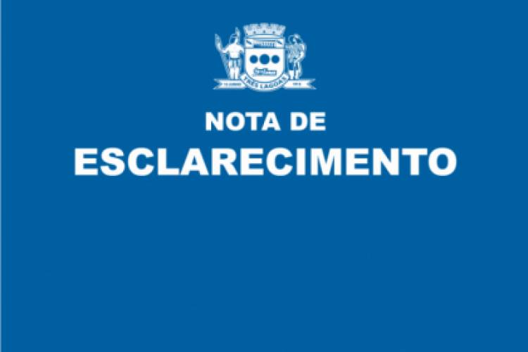 Nota de Esclarecimento da Prefeitura de Três Lagoas