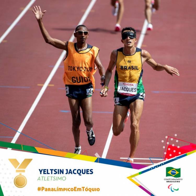 Campo Grandense  Yeltsin Jacques é ouro nos 5000 m da classe T11 na Paralímpida em Tóquio