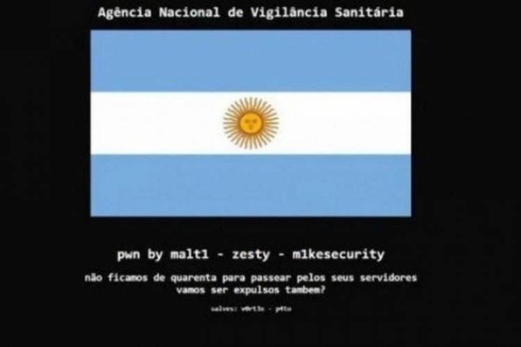 Site da Anvisa é invadido por hackers argentinos em ato de provocação