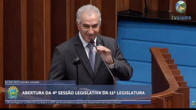 Em última mensagem de abertura de ano legislativo, Reinaldo fala sobre crescimento de MS acima da média