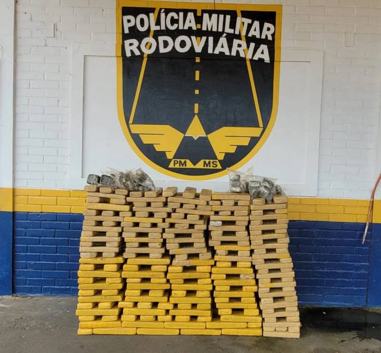 Carga de entorpecente é apreendida pela Polícia Militar Rodoviária, na MS 164, em Ponta Porã