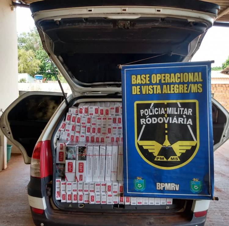 Polícia Militar Rodoviária apreende produtos de contrabando e descaminho durante abordagem em Maracaju