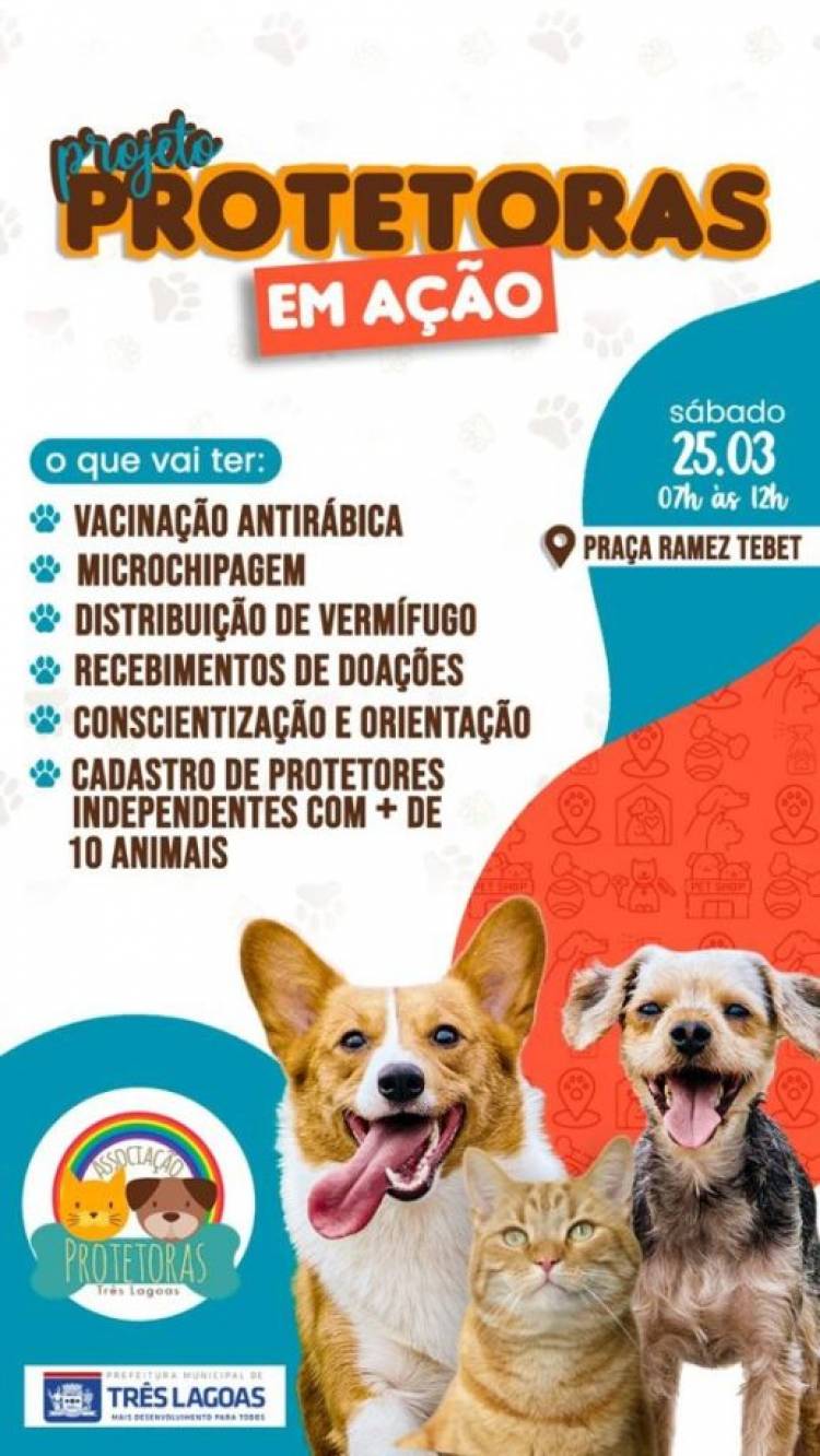 Projeto Protetoras em Ação acontece neste sábado (25) com diversos serviços gratuitos para os pets