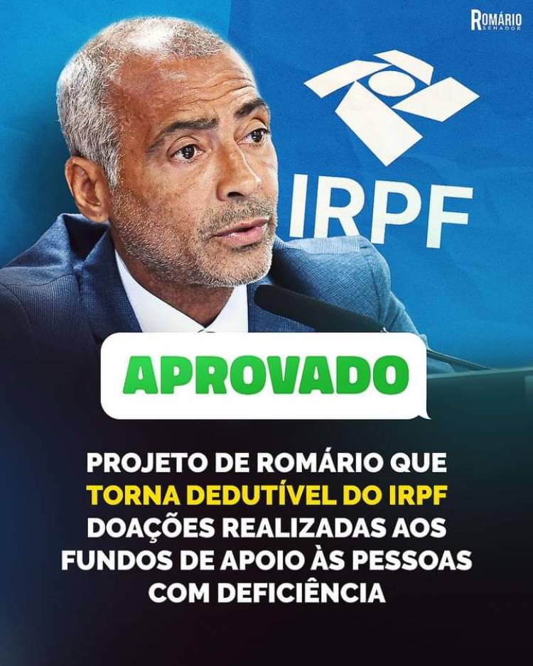 Projeto que torna dedutíveis do Importo de Renda as doações feitas para fundos de apoio à pessoa com deficiência (PL 338/2017) é aprovado.