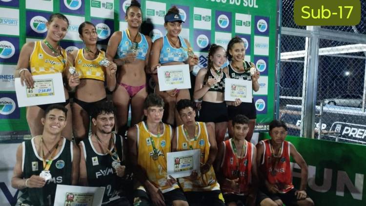 MAGDA / DAY E JEAN / ANTHONY CAMPEÕES DO GP GLÓRIA  DE DOURADOS DE VÔLEI DE PRAIA