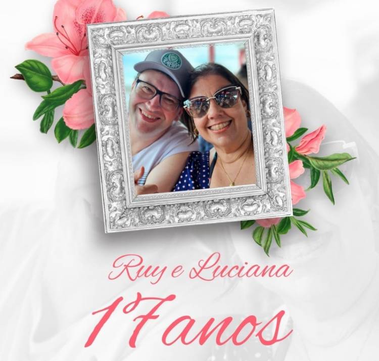Dr. Ruy Costa e Luciana Pedroso comemoram  Bodas de Rosa – 17 anos de casados