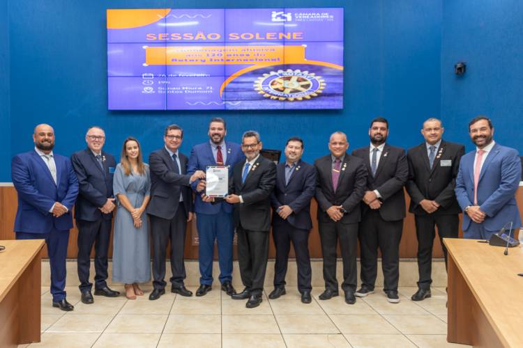 Câmara celebra os 120 anos do Rotary com homenagem em Três Lagoas