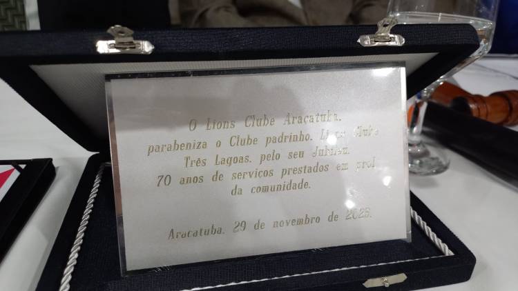 Lions Clube de Três Lagoas celebra 70 anos, recebe mimo dos afilhados, Monção da Câmara de Vereadores e reconhecimento do Governador do Distrito LC 8