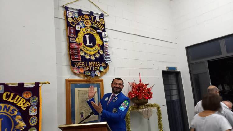 Lions Clube de Três Lagoas marca presença na festiva de visita oficial do Governador do Distrito LC  08 no Andradina Sul